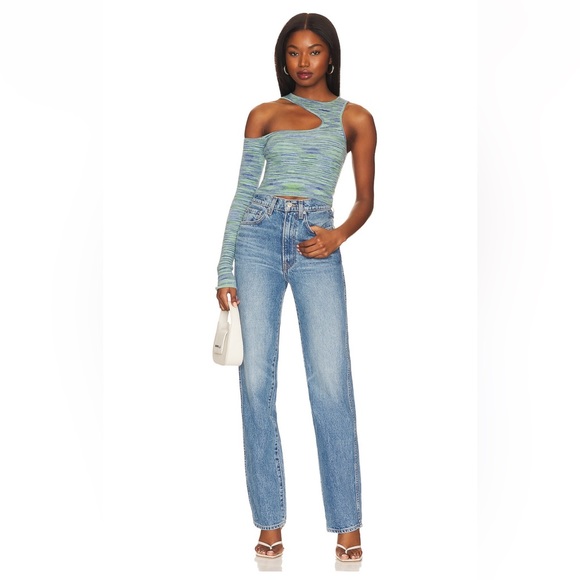 Camila Coelho Aideen Cut Out Knit Top in Blue Spacedye from REVOLVE - Picture 5 of 9